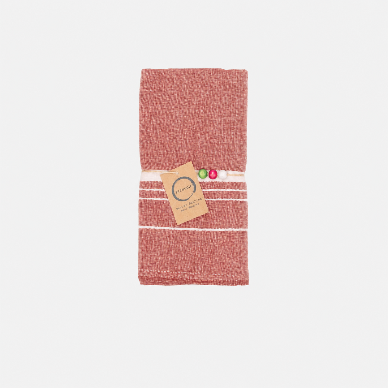 Kleines Ecobain Gästetuch aus der 'Bathroom Cocoon' Serie im warmen Ziegelrot Burnt Brick. Das vierlagige, supersofte Jacquard-Musselin aus reiner Naturfaser schmeichelt der Haut bei jeder Berührung. Ein edles Detail für dein Gäste-WC, das alltägliche Routinen im Handumdrehen in ein achtsames Wohlfühl-Ritual verwandelt.