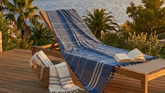 Hamamtuch Strandtuch Ferienhaus Strand Beach Liegestuhl